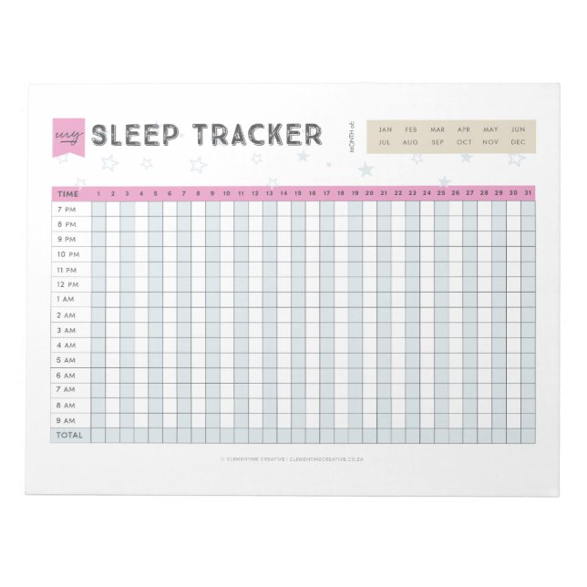 Sleep Tracker Notizblock (Vorderseite)