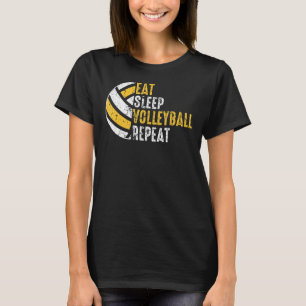 Sleep Volleyball essen Wiederholung Vintag 1 T-Shirt