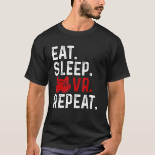 Sleep Vr Wiederholen Gaming Virtual Reality Retro T-Shirt