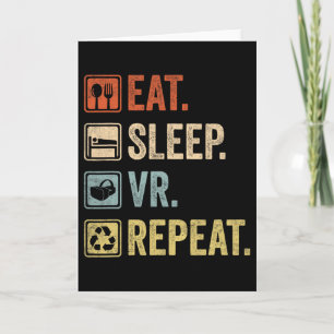 Sleep Vr Wiederholen Sie Vintages Gamer Gaming Vir Karte