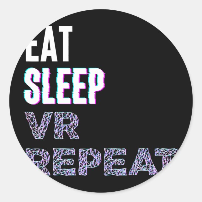 Sleep VR wiederholen Virtual Reality Video Game PC Runder Aufkleber (Vorderseite)