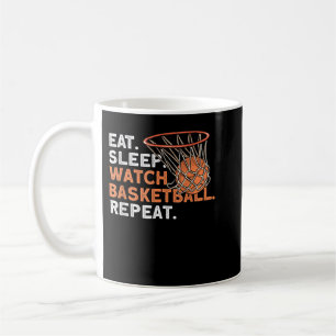Sleep Watch Basketball Wiederholung essen - Funny  Kaffeetasse