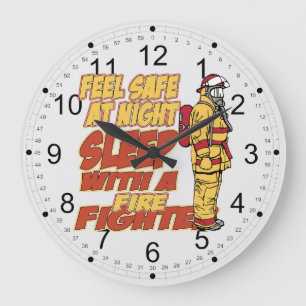 Sleep with a Firefighter Große Wanduhr