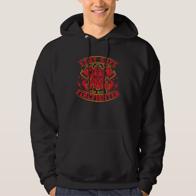 Sleep With Firefighter Fireman Fire Department Res Hoodie (Vorderseite)