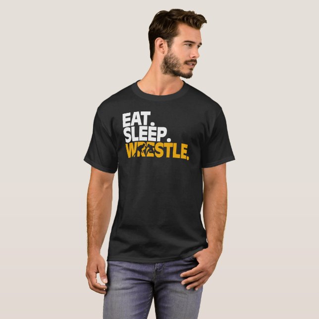 Sleep Wrestle essen T-Shirt (Vorne ganz)