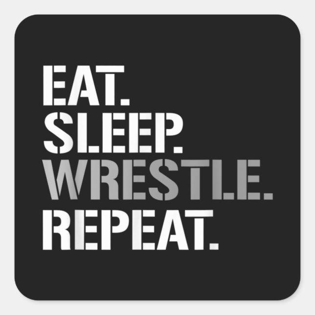 Sleep Wrestle Repeat - Cooler Wrestling Quadratischer Aufkleber (Vorderseite)