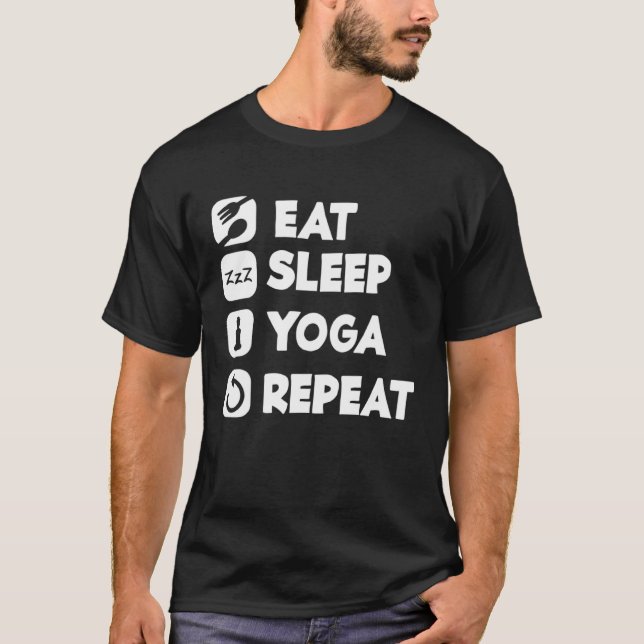 Sleep Yoga Wiederholen Buddha Yoga Hinduismus Spir T-Shirt (Vorderseite)