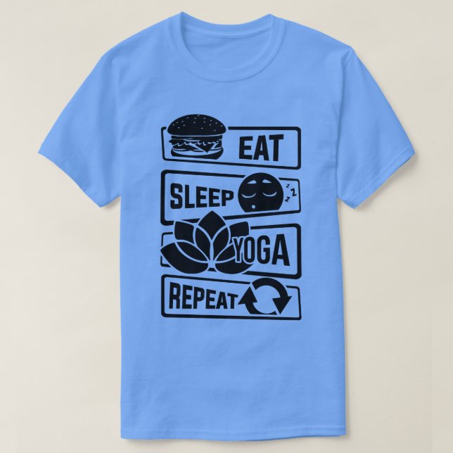 Sleep Yoga Wiederholung Meditation Yoga Yogi Spiri T-Shirt (Design vorne)
