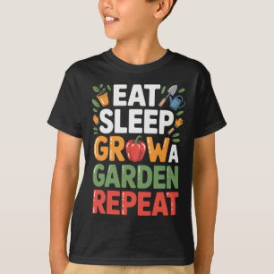 Sleep zu essen Ein Garten wiederholen Funny Gamer T-Shirt