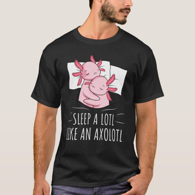 Sleeping Axolotl Lover Pyjamas Napping T-Shirt (Vorderseite)