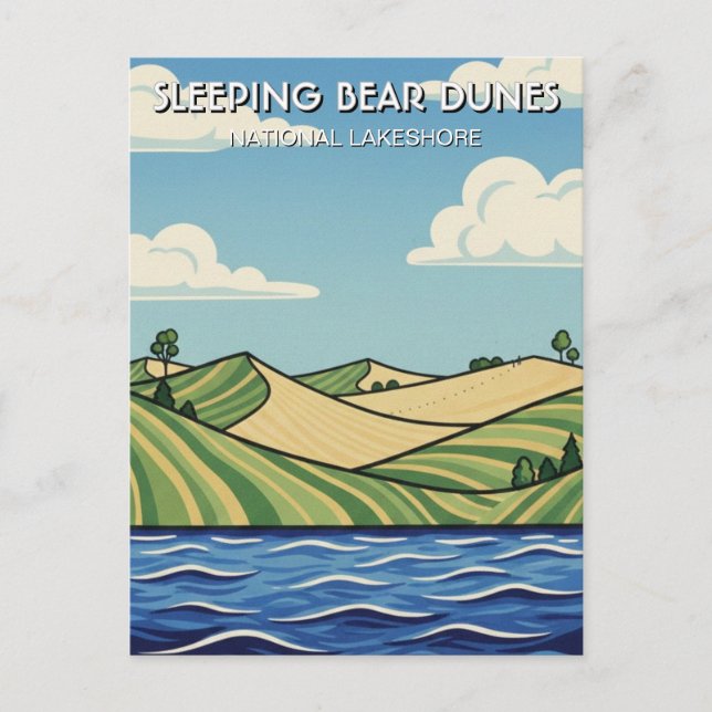 Sleeping Bear Dunes Michigan Reise Postkarte (Vorderseite)