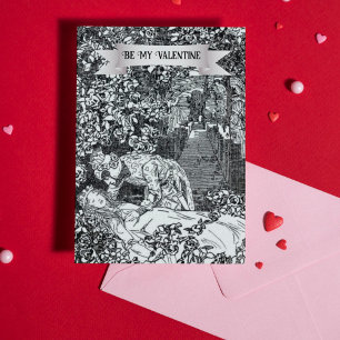 Sleeping Beauty Fairy Tale Art Valentine's Day Karte
