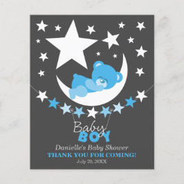 Sleeping Blue Boy Teddy Bar Gastgeschenk Vielen Da