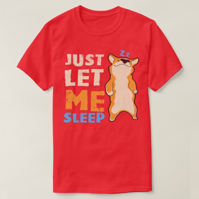 Sleeping Corgi Dog, Sleepshirt, Pajamas1234 T-Shirt (Design vorne)