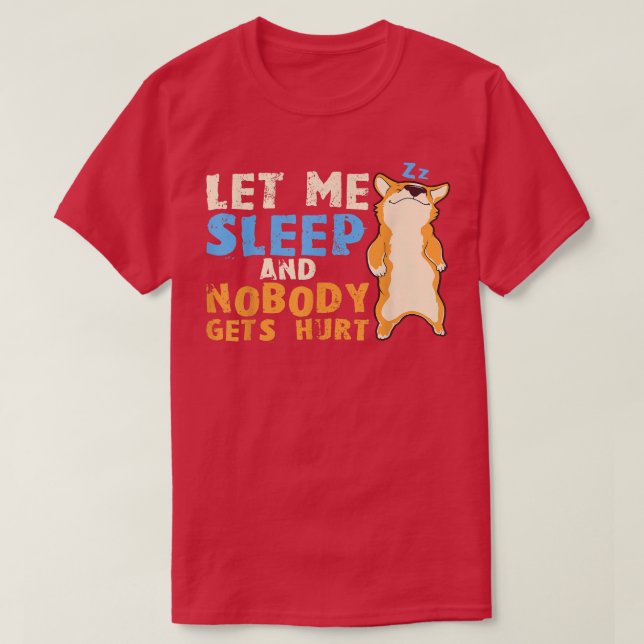 Sleeping Corgi Dog, Sleepshirt, Pajamas  T-Shirt (Design vorne)