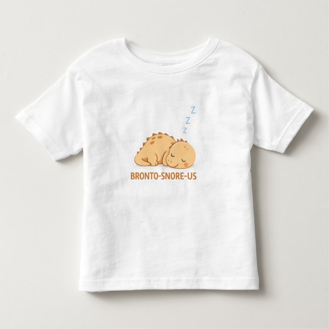 Sleeping Dinosaur – Cozy Dino Café Illustration Kleinkind T-shirt (Vorderseite)