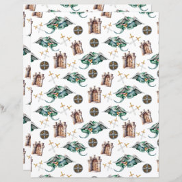 Sleeping Dragons Scrapbook Paper