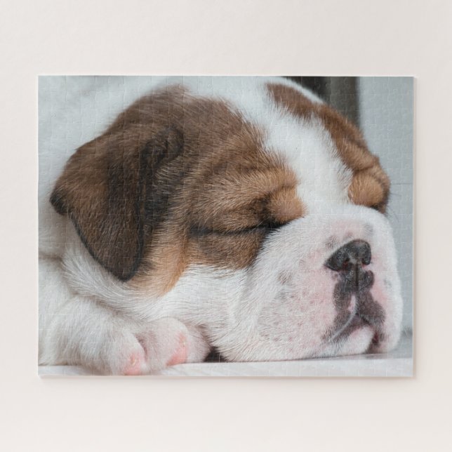 Sleeping Englisch Bulldog Puppy Puzzle (Horizontal)