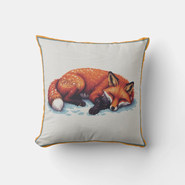Sleeping Fox Throw Pillow Kissen (Vorderseite)