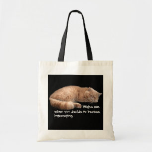 Sleeping Ginger Cat Funny Weckte Me Quote Tragetasche