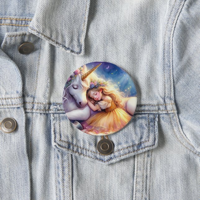 Sleeping Girl Unicorn Dreamscape Button (Beispiel)