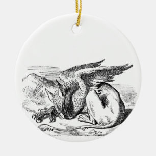 Sleeping Griffin Keramikornament
