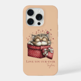 Sleeping Kitten Love You Fur-Ever Personalized iPhone 15 Pro Hülle