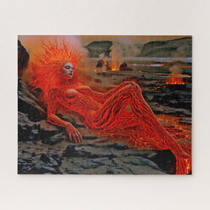 "Sleeping Magma" - Vulkanisches Frauenportrait Puzzle