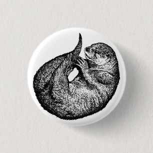 sleeping otter button