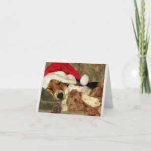 Sleeping Santa Beagle Dog Snoopy - Thank You Feiertagskarte