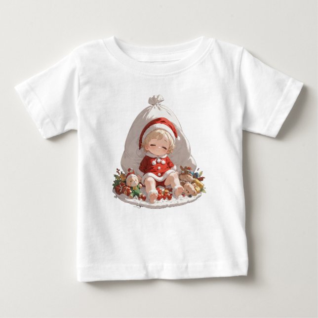 Sleeping Santa Christmas Fine Jersey Baby Tee (Vorderseite)