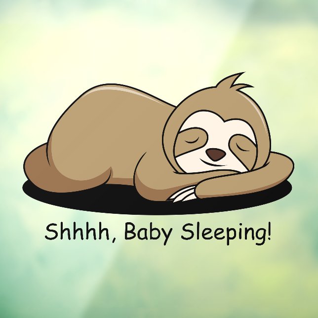 Sleeping Sloth Design Window Cloning Fensteraufkleber (Blatt 3)