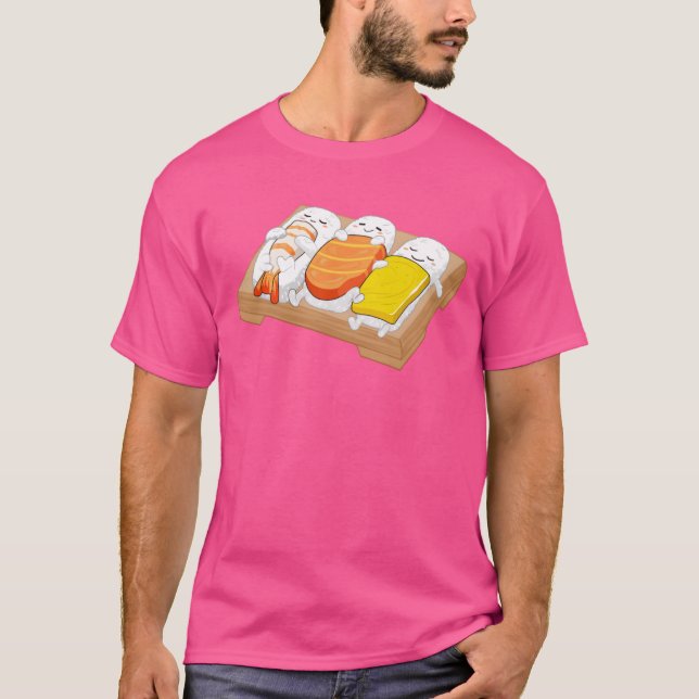 Sleeping Sushi Gift Love Sushi Rolls Japanese Food T-Shirt (Vorderseite)