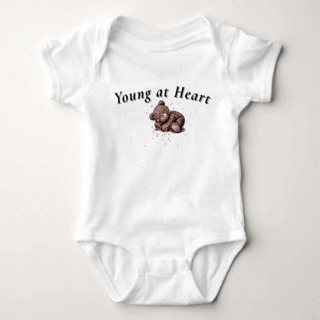 Sleeping Teddy Bear Bodysuit Baby Strampler (Vorderseite)
