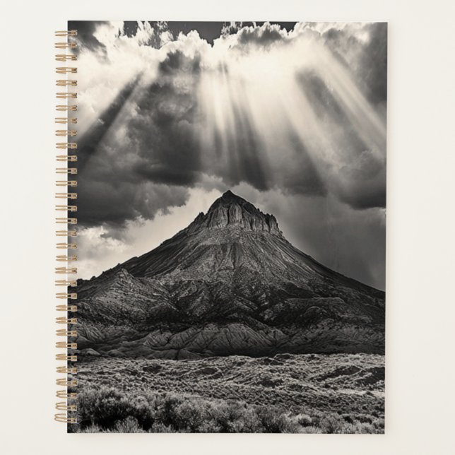 Sleeping Ute Mountain Schwarz-Weiß-Fotografie Planer (Vorderseite)