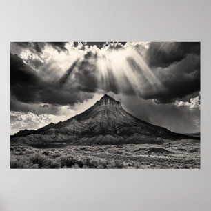 Sleeping Ute Mountain Schwarz-Weiß-Fotografie Poster
