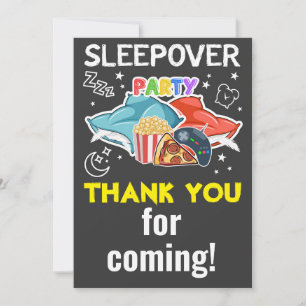 Sleepover Boy Danke-Card - SLEEPOVER BIRTHTAG Dankeskarte
