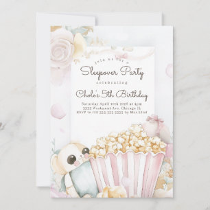 Sleepover Filmabend Geburtstagsfilm Party Einladung