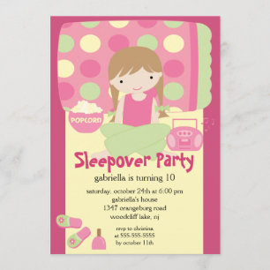 Sleepover Geburtstagsparty Einladung