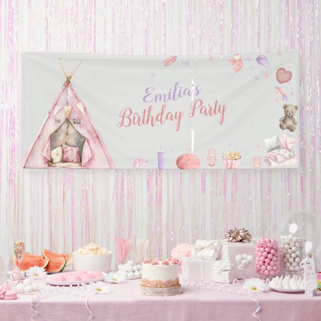 Sleepover Pajama Birthday Party Banner (Party)