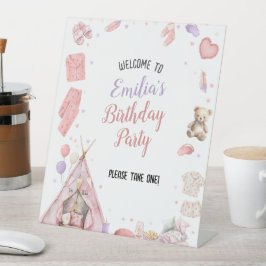 Sleepover Pajama Geburtstagsparty Sockelschild