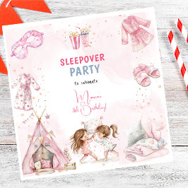 Sleepover pajama Kindergeburtstag Party Serviette