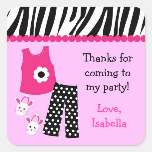 Sleepover Pajamas Geburtstagsparty Gunst Stickers