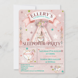Sleepover Party Invites Birthday Slumber Party Einladung