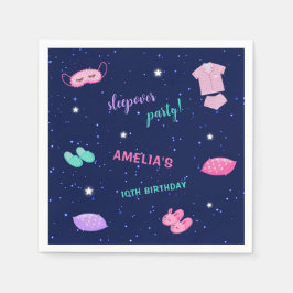 Sleepover Party Pajama Birthday Paper Napkin Serviette