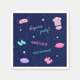 Sleepover Party Pajama Birthday Paper Napkin Serviette