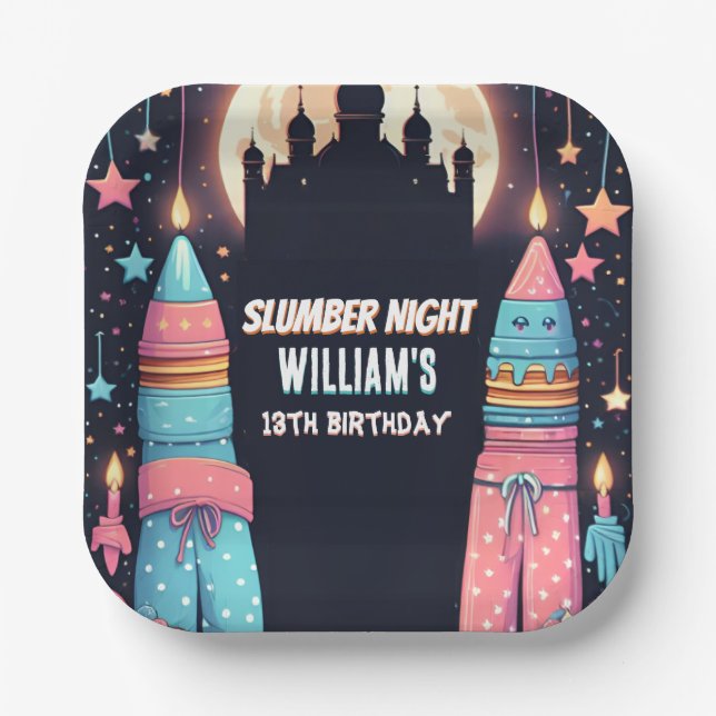 Sleepover Sleepover Sleepover Slave Party 13. Gebu Pappteller (Vorderseite)