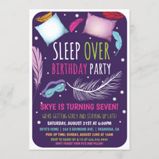 Sleepover Slumber Party Geburtstagseinladung Einladung