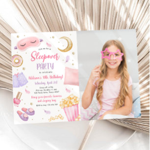 Sleepover Slumber Party Girl Wellness-Center Pink Einladung