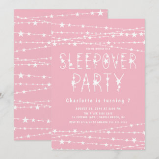 Sleepover Stars Geburtstagsparty Einladung